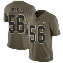 Nike Saints #56 DeMario Davis Olive Mens Stitched NFL Limited 2017 Salute To Service Jersey