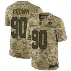 Saints #90 Malcom Brown Camo Men Stitched Football Limited 2018 Salute To Service Jersey