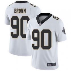 Saints #90 Malcom Brown White Men Stitched Football Vapor Untouchable Limited Jersey