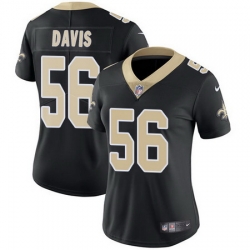 Nike Saints #56 DeMario Davis Black Team Color Womens Stitched NFL Vapor Untouchable Limited Jersey