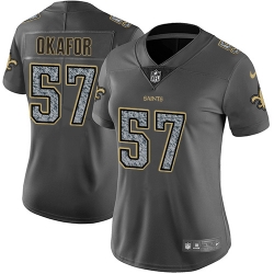 Nike Saints #57 Alex Okafor Gray Static Womens NFL Vapor Untouchable Game Jersey