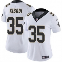 Women New Orleans Saints 35 Jacob Kibodi White Vapor Stitched Game Jersey