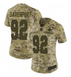 Womens Nike New Orleans Saints 92 Marcus Davenport Limited Camo 2018 Salute to Service NFL Jersey