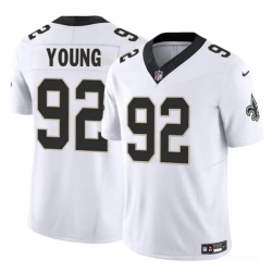 Youth New Orleans Saints 92 Chase Young White 2023 F U S E Vapor Limited Stitched Football Jersey