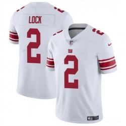 Men New York Giants 2 Drew Lock White Vapor Untouchable Limited Stitched Jersey