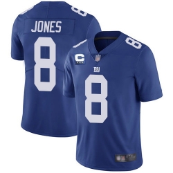 Men New York Giants 2022 #8 Daniel Jones Blue With 3-star C Patch Vapor Untouchable Limited Stitched NFL Jersey