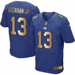 Mens Nike New York Giants 13 Odell Beckham Jr Elite BlueGold Team Color NFL Jersey