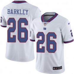 Mens Nike New York Giants 26 Saquon Barkley Limited White Rush Vapor Untouchable NFL Jersey