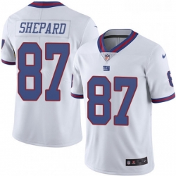 Mens Nike New York Giants 87 Sterling Shepard Limited White Rush Vapor Untouchable NFL Jersey