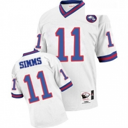 Mitchell and Ness New York Giants 11 Phil Simms White Authentic Throwback NFL Jersey