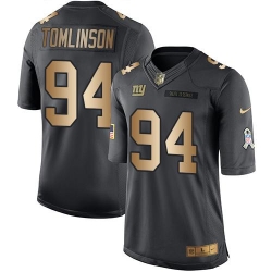 Nike Giants #94 Dalvin Tomlinson Black Mens Stitched NFL Limited Gold Salute To Service Jersey