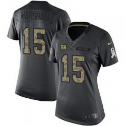 Nike Giants #15 Brandon Marshall Black Womens Stitched NFL Limited 2016 Salute to Service Jersey