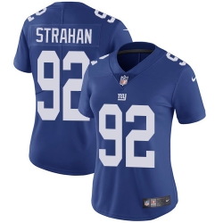 Nike Giants #92 Michael Strahan Royal Blue Team Color Womens Stitched NFL Vapor Untouchable Limited Jersey