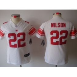 Women NEW New York Giants 22 Wilson White Jerseys