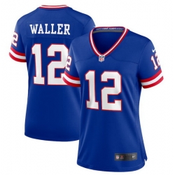 Women New York Giants 12 Darren Waller Royal Classic Retired Player Stitched Game Jersey