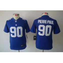 Youth Nike New York Giants 90 Pierre-Paul Blue Limited Jerseys