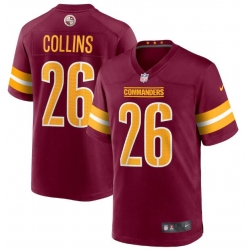 Men Washington Commanders 26 Landon Collins 2022 Burgundy Game Stitched Jersey