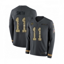 Mens Nike Washington Redskins 11 Alex Smith Limited Black Salute to Service Therma Long Sleeve NFL Jersey