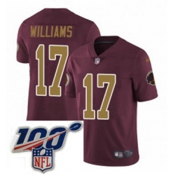 Mens Nike Washington Redskins 17 Doug Williams Burgundy RedGold Number Alternate 80TH Anniversary Vapor Untouchable Limited Stitched 100th anniversary Neck