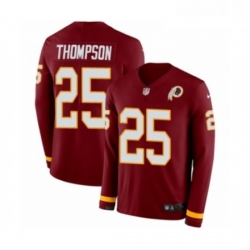 Mens Nike Washington Redskins 25 Chris Thompson Limited Burgundy Therma Long Sleeve NFL Jersey