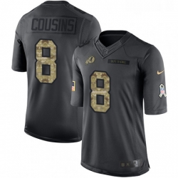 Mens Nike Washington Redskins 8 Kirk Cousins Limited Black 2016 Salute to Service NFL Jersey