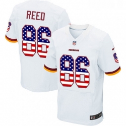 Mens Nike Washington Redskins 86 Jordan Reed Elite White Road USA Flag Fashion NFL Jersey