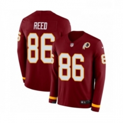 Mens Nike Washington Redskins 86 Jordan Reed Limited Burgundy Therma Long Sleeve NFL Jersey