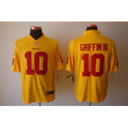 Nike NFL Washington Redskins #10 Robert Griffin III Yellow Color LIMITED NFL Jerseys