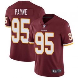 Nike Redskins #95 Da Ron Payne Burgundy Red Team Color Mens Stitched NFL Vapor Untouchable Limited Jersey