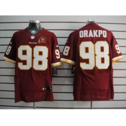 Nike Washington Redskins 98 Brian Orakpo Red Elite 80TH Patch NFL Jersey