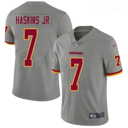 Redskins 7 Dwayne Haskins Jr Gray Men Stitched Football Limited Inverted Legend Jersey