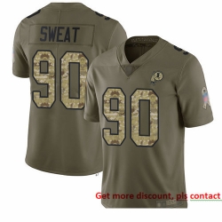 Redskins 90 Montez Sweat Olive Camo Men Stitched Football Limited 2017 Salute To Service Jersey