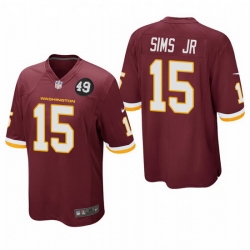 Washington Redskins 15 Steven Sims Jr  Men Nike Burgundy Bobby Mitchell Uniform Patch NFL Game Jersey