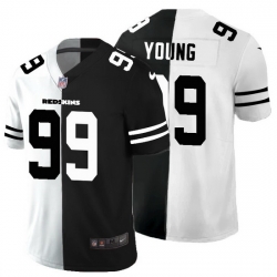 Washington Redskins 99 Chase Young Men Black V White Peace Split Nike Vapor Untouchable Limited NFL Jersey