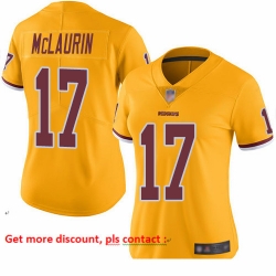 Redskins 17 Terry McLaurin Gold Women Stitched Football Limited Rush Jersey