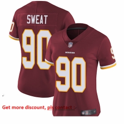 Redskins 90 Montez Sweat Burgundy Red Team Color Women Stitched Football Vapor Untouchable Limited Jersey