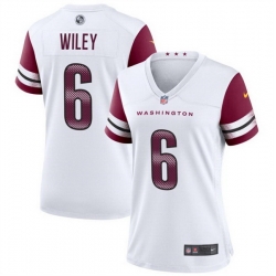 Women Washington Commanders 6 Michael Wiley White Stitched Jersey