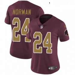 Womens Nike Washington Redskins 24 Josh Norman Burgundy RedGold Number Alternate 80TH Anniversary Vapor Untouchable Limited Player NFL Jersey