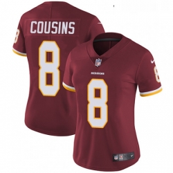 Womens Nike Washington Redskins 8 Kirk Cousins Burgundy Red Team Color Vapor Untouchable Limited Player NFL Jersey