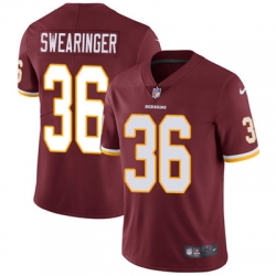 Youth Nike Redskins #36 D J Swearinger Burgundy Red Team Color Stitched NFL Vapor Untouchable Limited Jersey