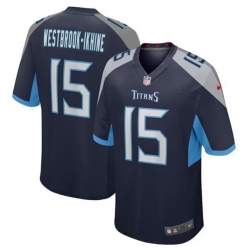 Men Tennessee Titans 15 Nick Westbrook Ikhine Navy Stitched Game Football Jersey