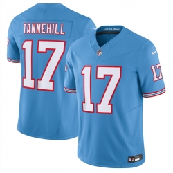 Men Tennessee Titans 17 Ryan Tannehill Light Blue 2023 F U S E  Vapor Limited Throwback Stitched Football Jersey