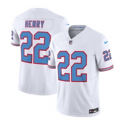 Men Tennessee Titans 22 Derrick Henry White 2023 F U S E  Vapor Limited Throwback Stitched Football Jersey