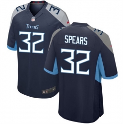 Men Tennessee Titans 32 Tyjae Spears Navy Stitched Game Football Jersey