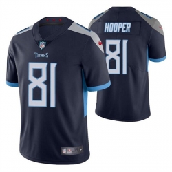 Men Tennessee Titans 81 Austin Hooper Navy Vapor Untouchable Stitched Jersey