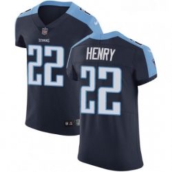 Mens Nike Tennessee Titans 22 Derrick Henry Navy Blue Alternate Vapor Untouchable Elite Player NFL Jersey