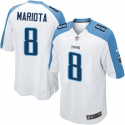 Mens Nike Tennessee Titans 8 Marcus Mariota Game White NFL Jersey