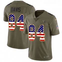 Mens Nike Tennessee Titans 84 Corey Davis Limited OliveUSA Flag 2017 Salute to Service NFL Jersey