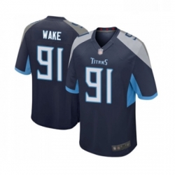 Mens Tennessee Titans 91 Cameron Wake Game Navy Blue Team Color Football Jersey