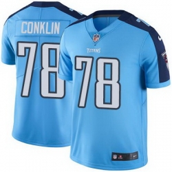 Nike Titans #78 Jack Conklin Light Blue Youth Stitched NFL Limited Rush Jersey